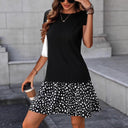 Chic Women's Short Sleeve Dress with Playful Skirt