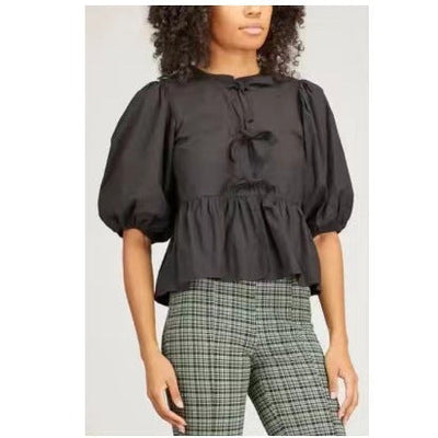 Chic Leopard Print Ruffle Blouse for Women