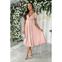 Chic A-Line Midi Dress with Pleats