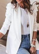 Chic Women's Blazer with Puff Sleeves