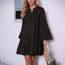 Chic Ruffle Detail Button-Up Shirt Dress for Women
