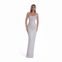 Chic Evening Dress with Dazzling Top and Fitted Silhouette