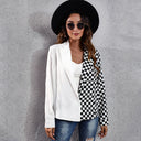 Chic Asymmetrical Check Blazer for Women