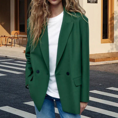 Chic Women's Blazer with Double-Breasted Lapels