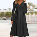 Chic Long Sleeve Cross Design Dress