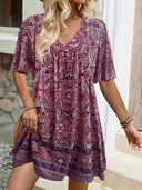 Boho-Patterned Women's Summer Dress
