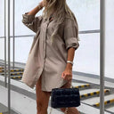 Chic Oversized Women's Shirt Dress