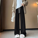 High-Waisted Knit Trousers with Stylish Tie Band