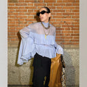 Chic Women's Ruffle Top with Stylish Accents