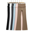 High-Waisted Bootcut Leggings with Ruffle Details for Women