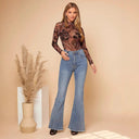 Paisley Print Long-Sleeve Women's Bodysuit