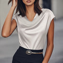 Chic Draped Top Crafted from Superior Fabric