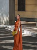Asymmetric Neckline Evening Dress for Women