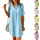 Chic Women's Dress with Button Accents