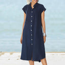 Women’s Pocketed Shirt Dress for Effortless Style