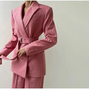 Chic Women's Blazer with Stylish Waist Belt
