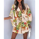 Floral Wrap Dress with Belt for Women