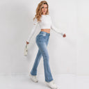 High-Waisted Flared Jeans with Chic Darts for Women