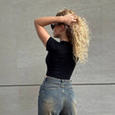 Trendy Women's Baggy Ripped Jeans with Belt