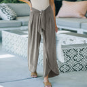 Chic High Waist Palazzo Pants with Tie Belt
