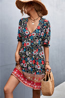 Floral Women's Dress in Flowing Fabric