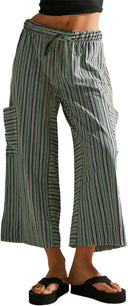 Chic Women's Striped Wide-Leg Trousers