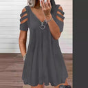 Chic V-Neck Open Shoulder Dress for Women