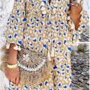 Vibrant Patterned Ladies Kaftan Dress