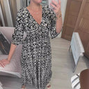 V-Neck Maxi Dress with Flowing Sleeves for Women