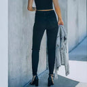 Women's High-Waisted Skinny Jeans with Button Closure - Flattering Fit