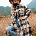 Plaid Flannel Shirt Dress for Women