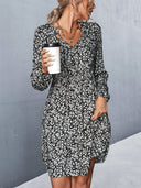 Floral Mini Dress with Ruffle Accents