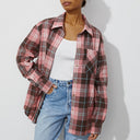 Women's Checked Blouse with Relaxed Fit