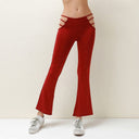 Trendy Women's Flared Leggings with Chic Cut-Out Design