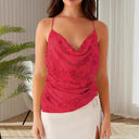 Floral Embroidered Chiffon Women's Top
