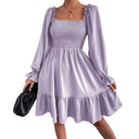 Women's Mini Dress with Puff Sleeves & Ruffles
