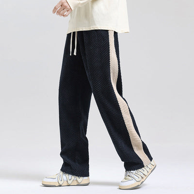 Textured Fabric Women's Side Stripe Pants