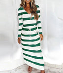 Women's V-Neck Beach Dress with Convenient Pockets
