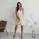 Women's Summer Dress with Adjustable Straps and Elastic Waist