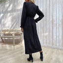 Women's V-Neck Maxi Dress with Stylish Slit