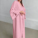 Chic Women's Long-Sleeved Kimono Robe with Side Tie