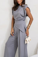 Chic Asymmetric Cut Wide-Leg Jumpsuit for Women