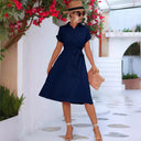 Chic Women's Shirt Dress with Fashion Tie Belt