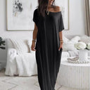 Chic Women's Maxi Dress with Functional Pockets