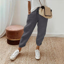 Women's Linen Pants with Elastic Waist and Handy Pockets