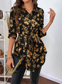 Women's Floral Knot Blouse - Chic Style
