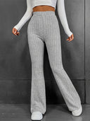 Women's Vertical Rib Flared Stretch Pants
