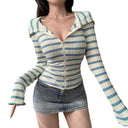 Chic Women's Zippered Blouse with Hood
