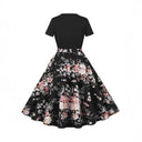 Ladies Lace Dress with Contrasting Top and Flowing Skirt