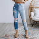 High-Waisted Distressed Women's Jeans – Vintage Chic